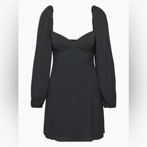 WILFED Novella Dress Mini Bustier Long Sleeve Black Medium 6 Aritzia